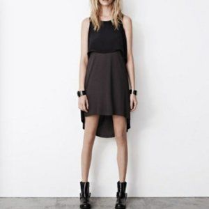 All Saints Silk and Jersey Layered Tank Dress